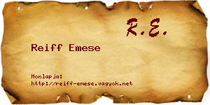 Reiff Emese névjegykártya